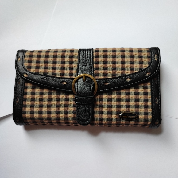 Longaberger Handbags - SALE - Longaberger Homestead Pattern Trifold Wallet Checkbook Case Cover NWOT